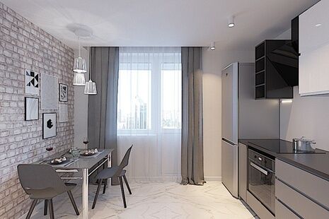 Фото № 3: Дизайн-проект двухкомнатной квартиры 55.48  м² Стиль Минимализм для ЖК Московский