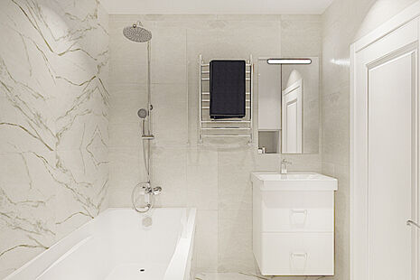 Фото № 2: Дизайн-проект двухкомнатной квартиры 55.48  м² Стиль Минимализм для ЖК Московский