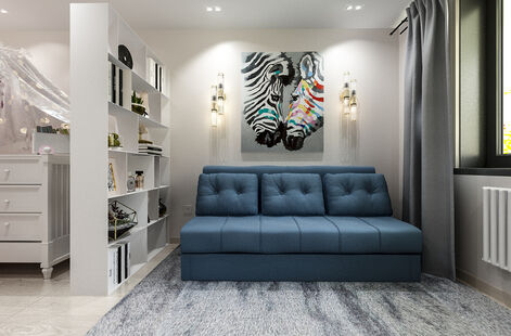 Фото № 1: Дизайн-проект однокомнатной квартиры 35.9  м² Стиль Модернизм для ЖК Позитив