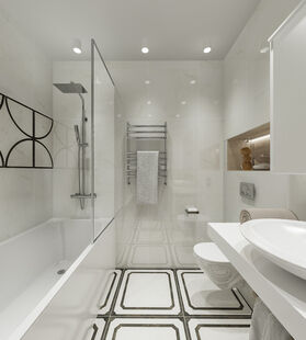 Фото № 6: Дизайн-проект однокомнатной квартиры 35.9  м² Стиль Модернизм для ЖК Позитив