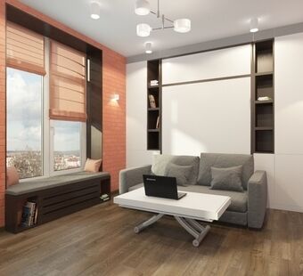 Фото № 1: Дизайн-проект однокомнатной квартиры 32.22  м² Стиль Лофт для ЖК Опалиха О3