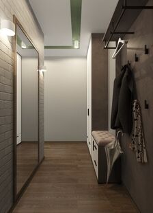 Фото № 4: Дизайн-проект однокомнатной квартиры 32.22  м² Стиль Лофт для ЖК Опалиха О3