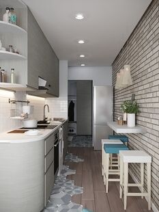 Фото № 5: Дизайн-проект квартиры-студии 26.59  м² Стиль Лофт для ЖК Триколор