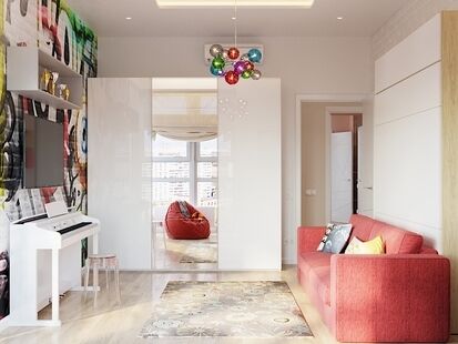 Фото № 4: Дизайн-проект детской 17.31  м² Стиль Модернизм для ЖК Московский