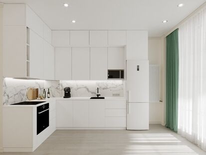 Фото № 3: Дизайн-проект кухни 11.74  м² Стиль Минимализм для ЖК Квартал Европа