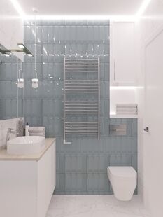 Фото № 3: Дизайн-проект совмещенного санузла 3.6  м² Стиль Модернизм для ЖК Саларьево Парк