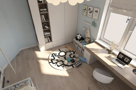 Фото № 3: Дизайн-проект детской 14.6  м² Скандинавский стиль для ЖК Новокосино - 2