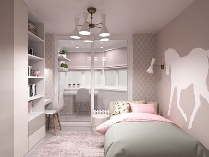 Фото № 1: Дизайн-проект детской 11.1  м² Стиль Модернизм для УК Мастер ЖКХ