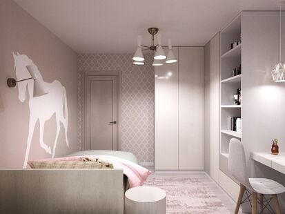 Фото № 3: Дизайн-проект детской 11.1  м² Стиль Модернизм для УК Мастер ЖКХ