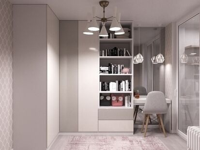 Фото № 2: Дизайн-проект детской 11.1  м² Стиль Модернизм для УК Мастер ЖКХ