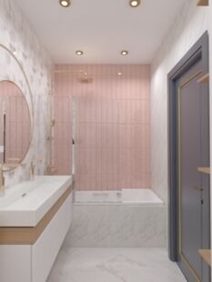 Фото № 2: Дизайн-проект совмещенного санузла 4.5  м² Стиль Эклектика для ЖК Бунинские Луга