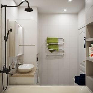 Фото № 2: Дизайн-проект ванной 4.6  м² Скандинавский стиль для ЖК Московский