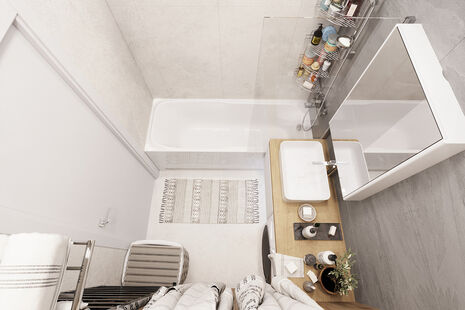 Фото № 2: Дизайн-проект ванной 3.4  м² Стиль Модернизм для ЖК Лыткарино Хит