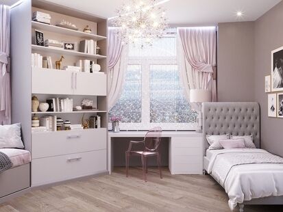 Фото № 2: Дизайн-проект детской 23.24  м² Стиль Американская классика для ЖК Триколор