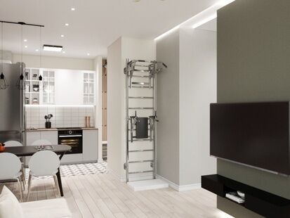 Фото № 2: Дизайн-проект кухни-гостиной 19.99  м² Стиль Лофт для ЖК Московский