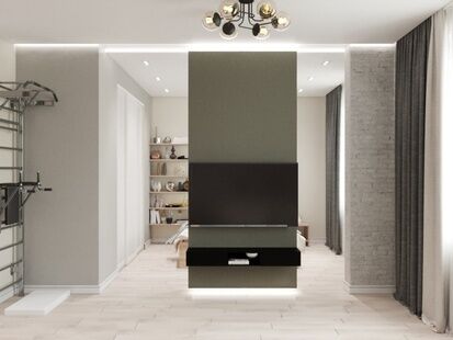 Фото № 4: Дизайн-проект кухни-гостиной 19.99  м² Стиль Лофт для ЖК Московский