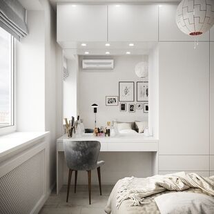 Фото № 2: Дизайн-проект спальни 10.3  м² Скандинавский стиль для ЖК Московский