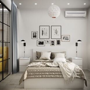 Фото № 3: Дизайн-проект спальни 10.3  м² Скандинавский стиль для ЖК Московский