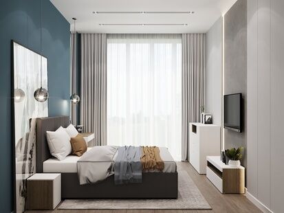 Фото № 3: Дизайн-проект спальни 17.7  м² Стиль Современный для ЖК ЗИЛ АРТ