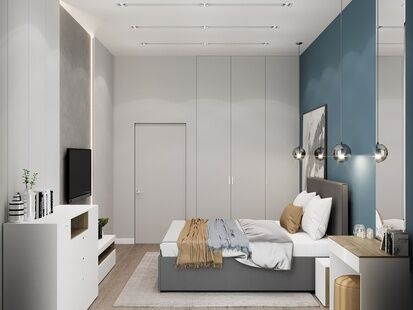 Фото № 2: Дизайн-проект спальни 17.7  м² Стиль Современный для ЖК ЗИЛ АРТ