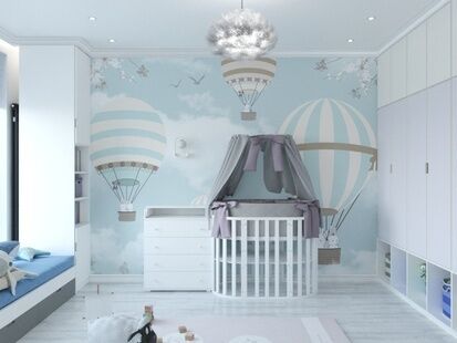 Фото № 1: Дизайн-проект детской 17.93  м² Стиль Модернизм для ЖК Московский