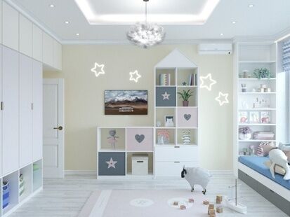 Фото № 2: Дизайн-проект детской 17.93  м² Стиль Модернизм для ЖК Московский