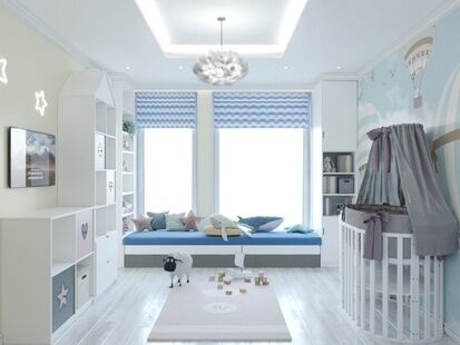 Фото № 3: Дизайн-проект детской 17.93  м² Стиль Модернизм для ЖК Московский