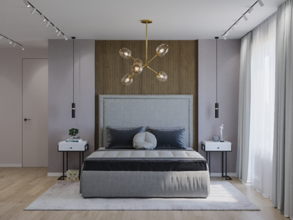 Фото № 3: Дизайн-проект спальни 16.55  м² Стиль Контемпорари для ЖК Московский