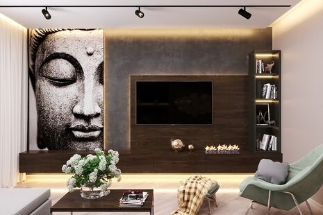 Фото № 2: Дизайн-проект кухни-гостиной 31.6  м² Стиль Модернизм для ЖК Лыткарино Хит