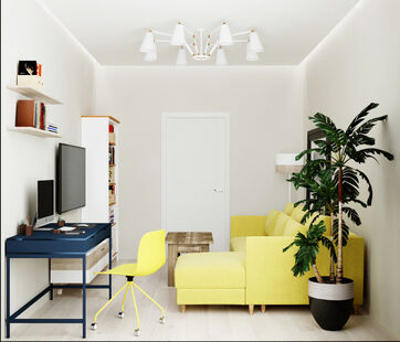 Фото № 3: Дизайн-проект зала 14.9  м² Стиль Минимализм для ЖК Московский