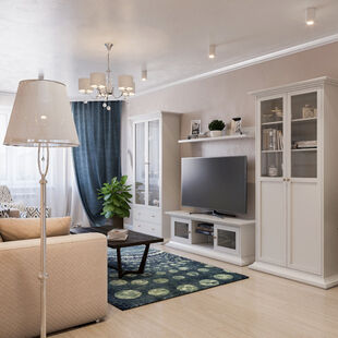 Фото № 3: Дизайн-проект зала 22.3  м² Стиль Современная классика для ЖК Юго-Западный