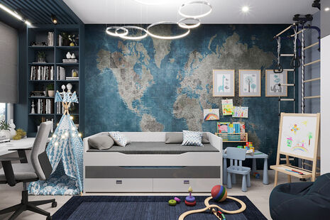 Фото № 1: Дизайн-проект детской 15.2  м² Стиль Современный для ЖК 1147