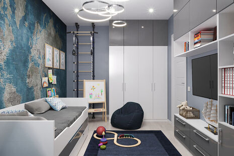 Фото № 2: Дизайн-проект детской 15.2  м² Стиль Современный для ЖК 1147