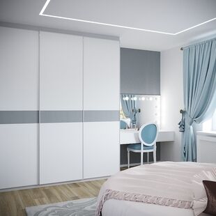 Фото № 3: Дизайн-проект спальни 14.2  м² Стиль Современная классика для ЖК Московский