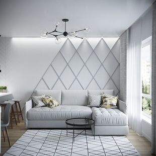 Фото № 1: Дизайн-проект кухни-гостиной 20.63  м² Стиль Модернизм для ЖК Саларьево Парк