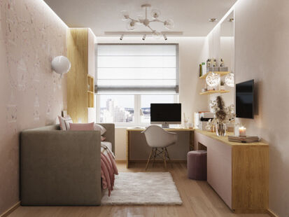 Фото № 2: Дизайн-проект детской 13.6  м² Стиль Контемпорари для ЖК Московский Город Парк