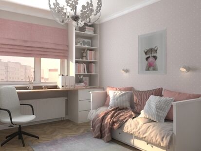 Фото № 1: Дизайн-проект детской 14.0  м² Стиль Контемпорари для ЖК Московский