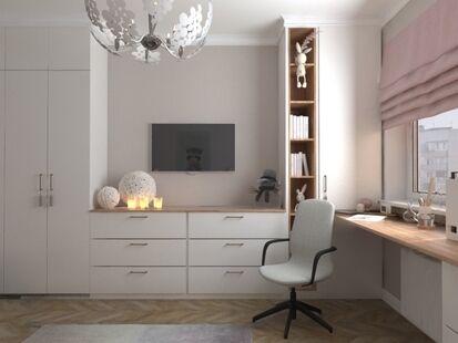 Фото № 3: Дизайн-проект детской 14.0  м² Стиль Контемпорари для ЖК Московский