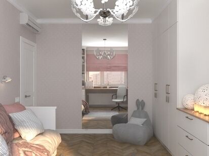 Фото № 2: Дизайн-проект детской 14.0  м² Стиль Контемпорари для ЖК Московский