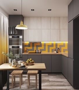 Фото № 1: Дизайн-проект кухни 10.1  м² Стиль Минимализм для ЖК Альфа