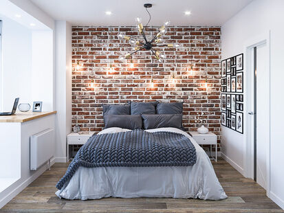 Фото № 1: Дизайн-проект спальни 15.65  м² Скандинавский стиль для ЖК Московский