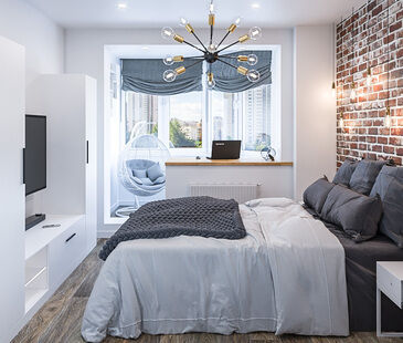 Фото № 4: Дизайн-проект спальни 15.65  м² Скандинавский стиль для ЖК Московский