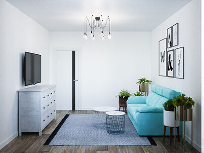 Фото № 2: Дизайн-проект зала 16.85  м² Скандинавский стиль для ЖК Московский