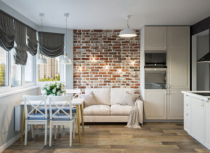 Фото № 1: Дизайн-проект кухни 13.17  м² Скандинавский стиль для ЖК Московский