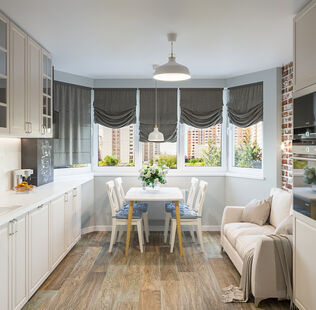 Фото № 3: Дизайн-проект кухни 13.17  м² Скандинавский стиль для ЖК Московский