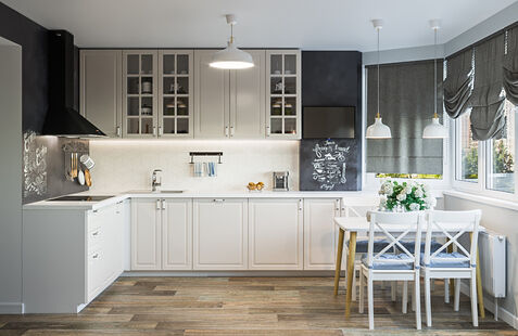 Фото № 2: Дизайн-проект кухни 13.17  м² Скандинавский стиль для ЖК Московский