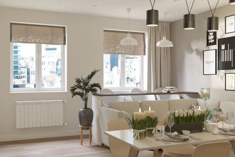 Фото № 2: Дизайн-проект кухни-гостиной 27.5  м² Скандинавский стиль для ЖК Подрезково