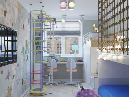 Фото № 3: Дизайн-проект детской 12.08  м² Стиль Модернизм для ЖК Московский