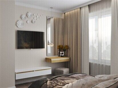 Фото № 3: Дизайн-проект спальни 12.65  м² Стиль Контемпорари для ЖК Хорошевский