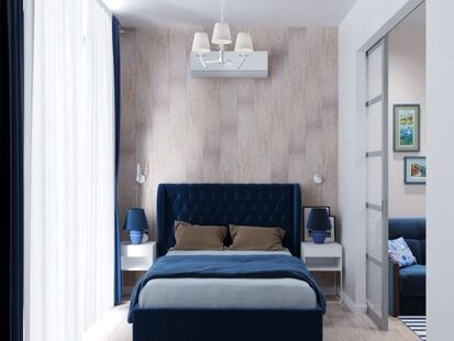 Фото № 3: Дизайн-проект однокомнатной квартиры 29.65  м² Средиземноморский стиль для ЖК Московский